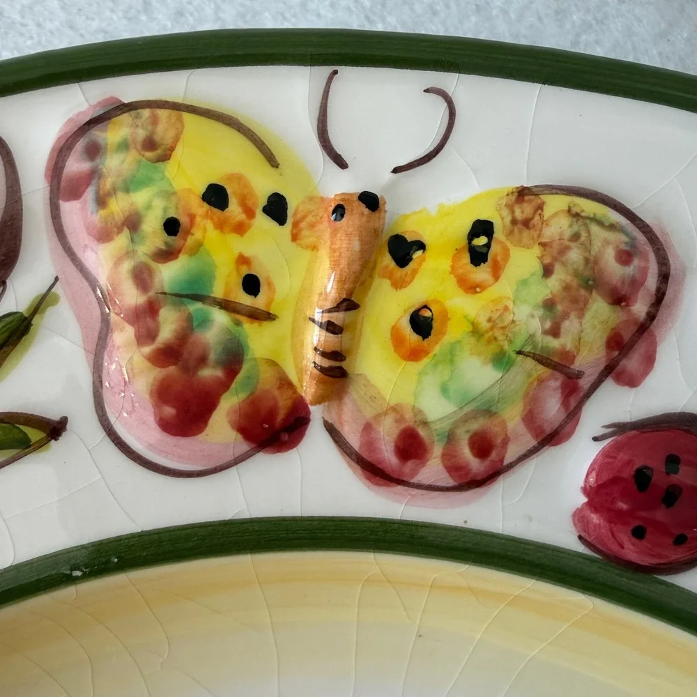 World Bazaars‎ Butterfly Garden Charger Plate 14